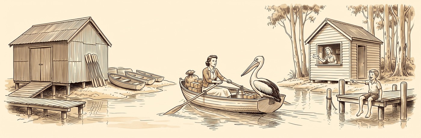The mail rowed across Sussex Inlet, a pelican riding in the stern